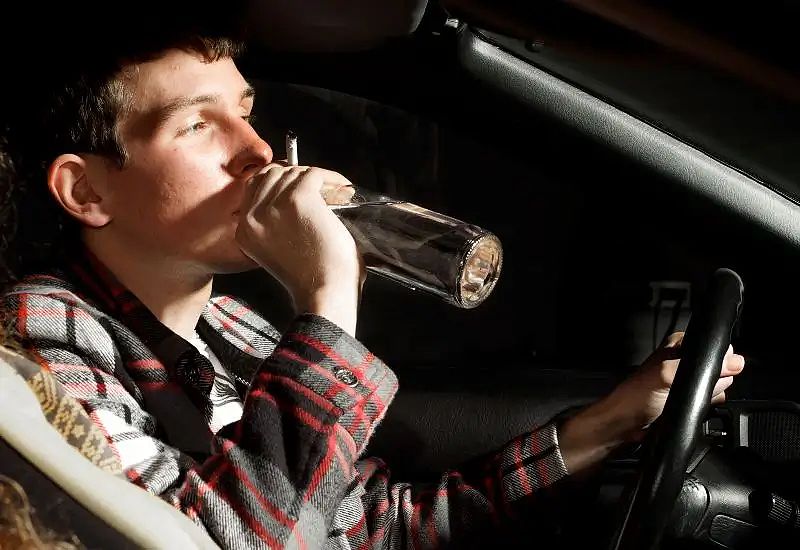 Teen driving while drinking alcohol